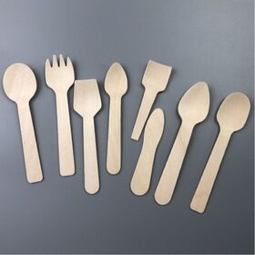 EVERYDAY Brand Mini Birchwood Ice Cream Spoons 70mm 90mm 110mm Disposable wood spoon for dessert