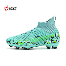 New Design Football Custom logo High Ankle Child Sport Outdoor Soccer Shoes Boots for Football