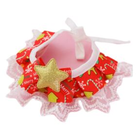 2026 New Christmas Festive Holiday Elegant Lace Star Pattern Cute Soft Absorbent Decorative Pet Cat Dog Bandana