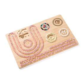 Handmade Beaded Jewelry Display Wooden Tray