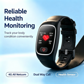 L16PRO 4G Elderly GPS Tracker Bracelet Real Time Location Heart Rate Blood Oxygen Smart Watch