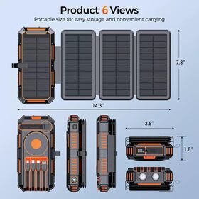 Usine OEM En Gros En Plein Air Câble De Charge Portable Sans Fil Charge Rapide PD 35W Banque D'énergie Solaire 20000mAh PVC Li-Polymère