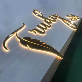 Custom 3D LED Signboard App Controlled Stainless Steel Wall Logo