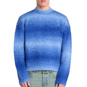 Men Jacquard Pattern Knitted Pullover Sweater Crew Neck Winter Jumper
