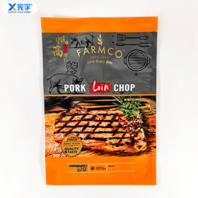 Custom Printed Transparent Nylon Food Grade Plastic Vacuum Food Bag Three Side Seal Storage Bag For Bacon Sausage Sandwich Meat