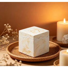Harderson Minimalist Plaster Candle Holders - Thick Heat Resistant Plaster Jars for Indoor Atmosphere