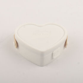 Exquisite and Compact White Heart-shaped Silicone Jewelry Box Mirror Necklace Earrings Ring Storage Box Portable Box