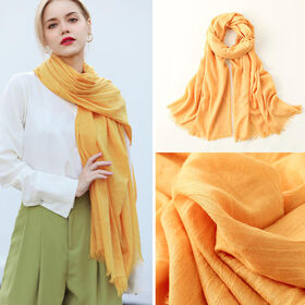 Artistic Sun Protective Linen Cotton Strip Scarf Solid Color Beach