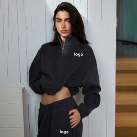 Custom Print Embroidery 100% Organic Cotton 420gsm Cropped Pullover Hoodies With Matching Jogger Sweatpants Track Suit W