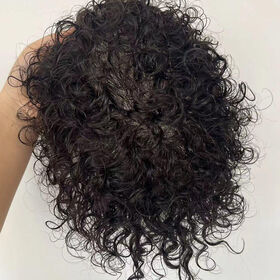 Natural Wave Human Hair Male Toupee Hand Tied Hairpiece