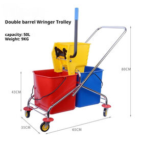 Double Bucket Cleaning Cart Heavy Duty Industrial Janitorial Equipment