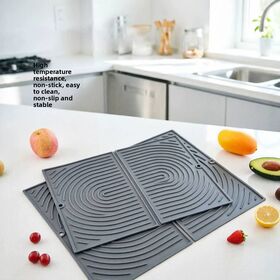 Thickened Heat Resistant Silicone Draining Mat Kitchen Countertop Drying Pad