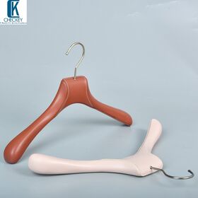 Classic Leather-covered Wood Clothes Hanger.LUXURY Hotel anti-slip wooden clothes hanger.custom and wholesale available.