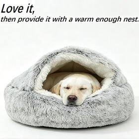 OEM+ODM Winter warmable shell-enclosed cat bed for pets, semi-enclosed dog bed for dogs, closed cat den, semi-enclosed dog den