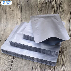 Custom Printed Logo Silver Aluminum Foil Vacuum Bag Heat Seal High Puncture Resistant Mylar Pouch For Candy Electronic Components