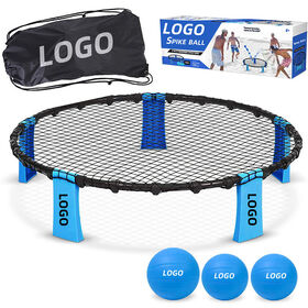 Wellshow Game Set Includes 3 Balls Carrying Case and Rules Outdoor Lawn Beach Tailgating Roundnet for Kids Teens Adults