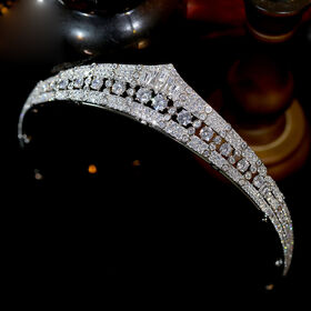 Vintage Cubic Zircon Wedding Tiara Bridal Hair Accessory Crown