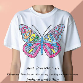Custom Hotfix Rhinestone Transfer Design Iron On Shiny Butterfly Series