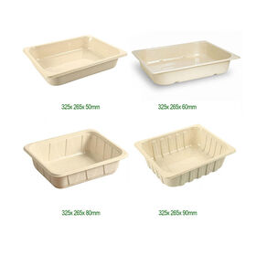Heavy Duty Sugarcane Bagasse Pulp Tray Large Bulk Food Preparations
