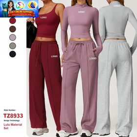 Conceptcase Customized High-quality Casual Sportswear Women's Wide-leg Long-sleeved Jogging Suit Gym Running and Fitness