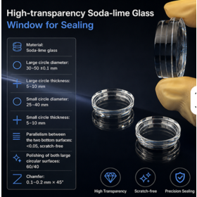 Kaca Soda-Kapur Transparansi Tinggi, Semua Permukaan Dipoles, Jendela untuk Penyegelan