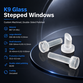K9 Glass Stepped Windows Custom Machined, Double-Sided Polished