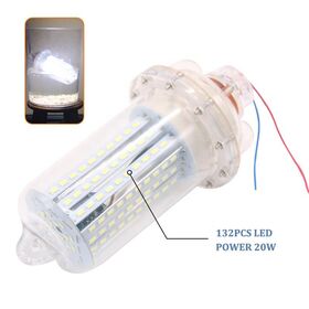 Underwater Electric Fishing Lights Floating Jig Light Bait Casting Rod Lamp Lure 20W 132 LED IP68 2500 Lumens