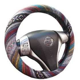High quality custom linen steering wheel cover -