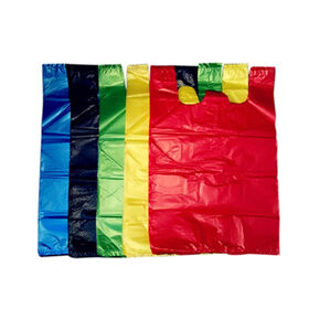 T-shirt plastic grocery bags for supermarkets.