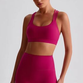New Arrivals Summer Top Custom Logo Asymmetric Crossed Straps Design Quick Dry Running Push up Sports Yoga Bra for Women