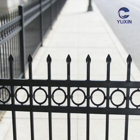 Press Formed Aluminum Arrow Top Fence Easy Assemble Ornamental Fence for Residential Garden Privacy Screening