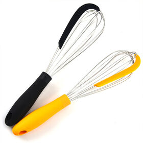 Stainless Steel Kitchen Whisk Integrated Silicone Scraper Baking Tool