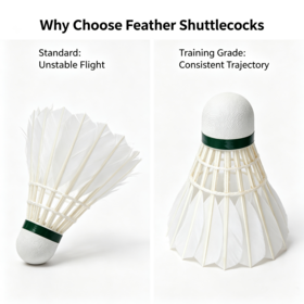 Bulk Supply Standard Duck Feather Composite Cork Badminton Shuttlecock for Student Sports Class