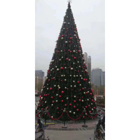 2026 hot selling item of 210CM artificial Christmas fortune greeting tree with needle tips and Christmas decorations