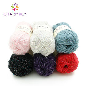Wholesale Custom 95% Acrylic 5% Metallic Yarn 2 Ply 3 Ply 4 Ply 5 Ply Glitter Knitting Yarn for Sweaters Shawls Coats Hats