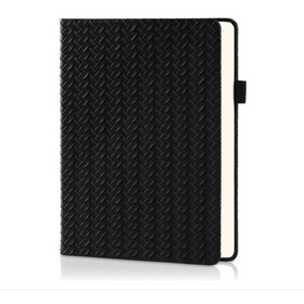 A5 Lined Journal Notebook Woven Textured Hardcover Journal with Pen Loop 216 Pages College Ruled Notebook with Inner Pocket Portab
