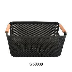 Wholesale Kitchen Square Black Household Plastic Drain Basket Water Filter Picnic Fruit Basket for Dirty Clothes Storage
