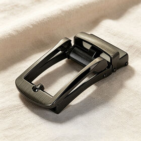 Anti-Scratch & Rustproof Belt Fastener, Brushed Gunmetal Auto Lock Prong Buckle for Long-Lasting Men Belts, All-Metal Hardware