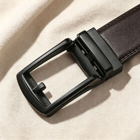 Universal 35mm Belt Replacement Buckle, Brushed Metal Auto Lock Prong Buckle for Standard Men Leather Belts
