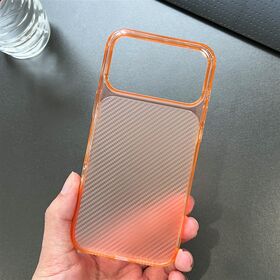 2026 year Slim Lightweight Plating Translucent PC Phone Case Carbon Fiber Print Back Panel Anti-drop Lens Protective Cover Latest