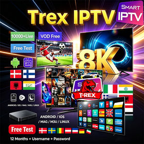 Trex IPTV Free Trail 8K Strong Promax IPTV Subscription Reseller Panel for Europe UK Switzerland USA German Canad Spain