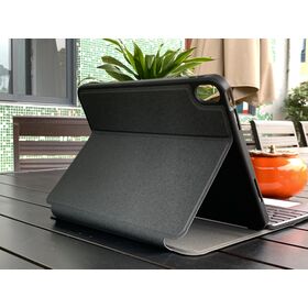 Multifunctional Slim Tablet Keyboard Cover with High Precision Trackpad Seamless PU Leather Folding Black