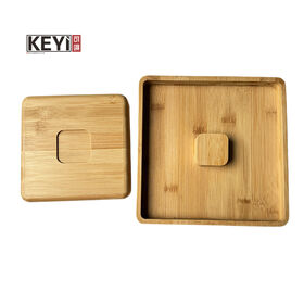 Customized Natural Wood Bar Tray Shallow Bottom Decorative Wooden Serving Tray Food Grade for Party