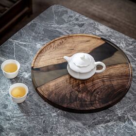 Custom Tea Draining Trays-Home Decor Wooden Tray-Large Wooden Trays-Coffee Table Wooden Tray-Round Wooden Serving Tray Factory