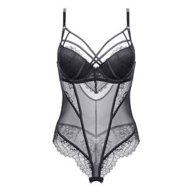 Sexy Bodysuit, Push Up Cups, Corset, Floral Lace, Fishbones, OEM, New Designs, Wholesale, ODM, Various Colours Available