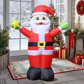 Inflatable Santa Claus With Star LED Outdoor Holiday Yard Decoration