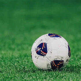 Modern Dark Blue Geometric Stripe Size 5 PU Soccer Ball, Machine Stitched Training Football for Outdoor Grass