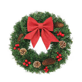 40cm 50cm 60cm Christmas Garlands Wreaths with Pine Cones and Bow LED Lights Decoration Christmas Wreath