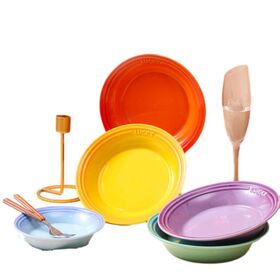 Glaze Nordic Home Kitchen Dining Table Multi Color Round Ceramic Charger Plates Dishes