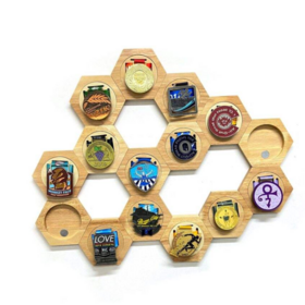 Creative Wooden Medal Display Rack, Sports Medal Hanger and Ribbon Display Holder Wall Mount Rack,pine Wooden Medal Holder